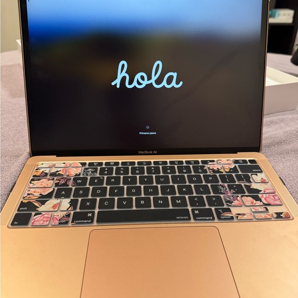 Apple MacBook Air - Gold with Black and Floral Keyboard - Picture 1 of 4